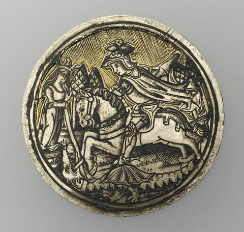 Plaque : saint Georges combattant le dragon