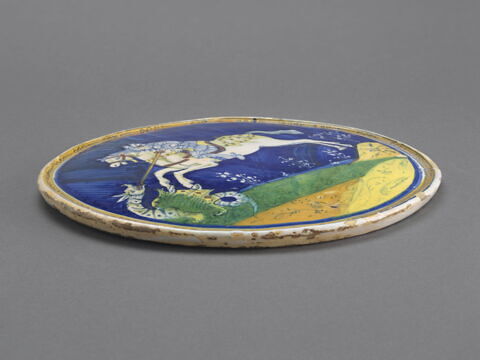 Plaque ou disque circulaire : saint Georges terrassant le dragon, image 3/3