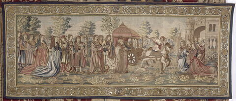 Tenture de la vie de saint Jean-Baptiste en quatre pièces (OA 5414 à 5417) : Le cortège de saint Jean arrive à Byzance, image 1/1