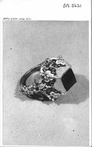 Bague en or émaillé avec émeraude, image 6/7