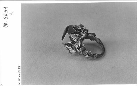 Bague en or émaillé avec émeraude, image 4/7