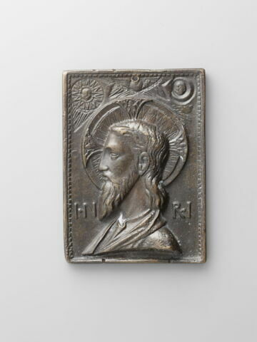 Plaquette : Le Christ, en buste de profil à gauche