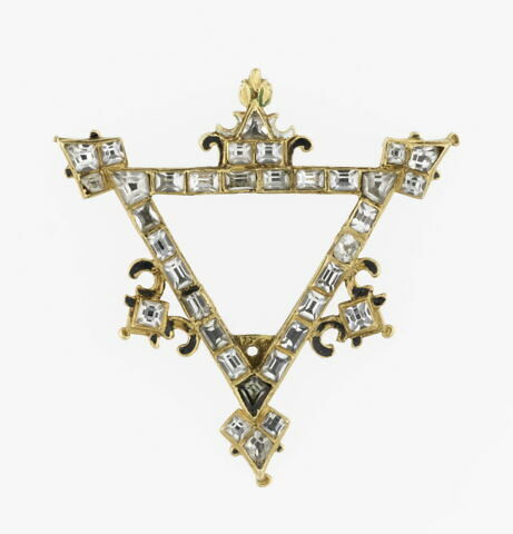 Pendentif : cadre triangulaire en or émaillé, image 2/2