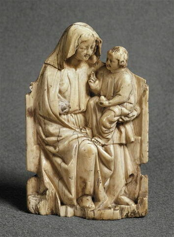 Figure d'applique : Vierge à l'Enfant trônant