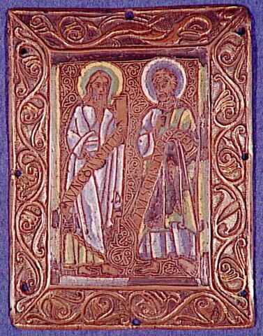 Plaque rectangulaire : le prophète Siméon et saint Pierre, image 2/2