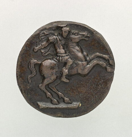 Plaquette : cavalier en armure sur un cheval, image 1/2