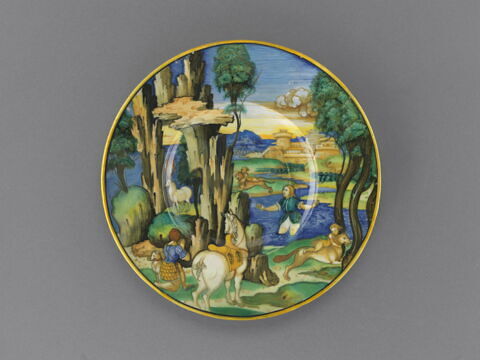 Plat rond : Vision de saint Eustache