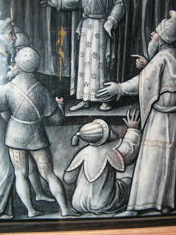 Plaque : Le Christ devant Pilate, d'une série de dix 