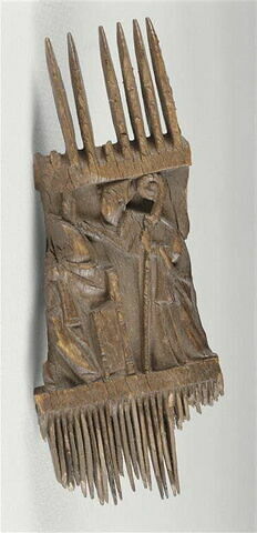 Fragment de peigne liturgique : scènes religieuses, image 1/2