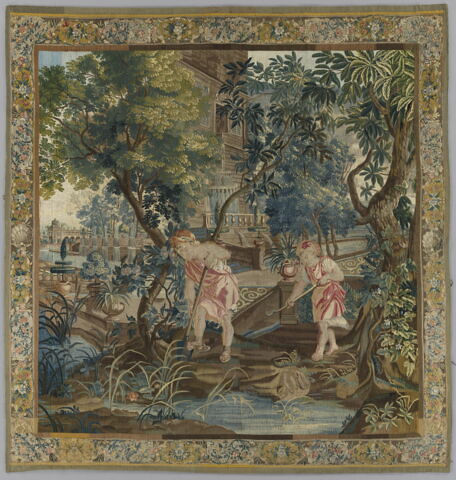Enfants bêchant et fauchant, d'une tenture des Enfants jardiniers
