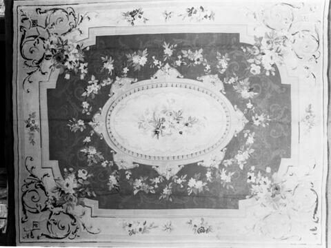 Tapis ras rectangulaire à médaillon central, image 3/3