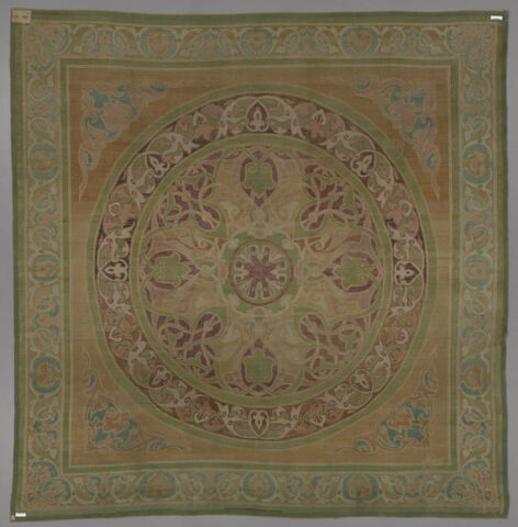 Tapis velours carré à grande rosace centrale, image 7/8