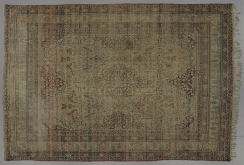 Tapis velours rectangulaire à décor végétal
