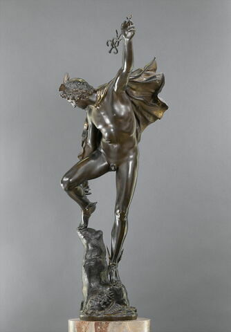 Statuette : Mercure rattachant sa talonnière