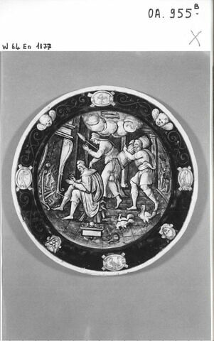 Assiette : Le mois de février, d'une série de quatre (OA 955 1 à 4), image 2/4