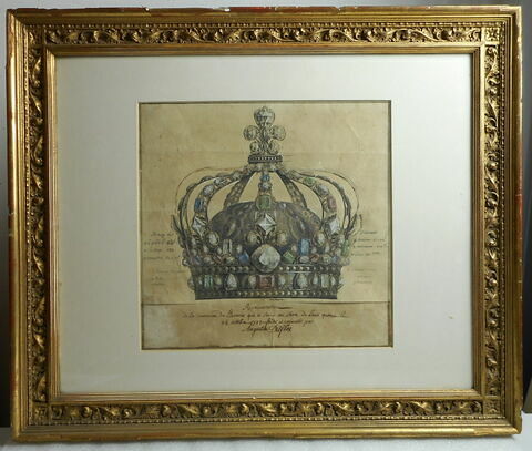 Tableau : gravure représentant la couronne de Louis XV par Sébastien Antoine, image 1/3