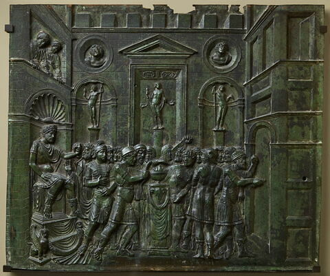 Bas-relief : intérieur d'un temple