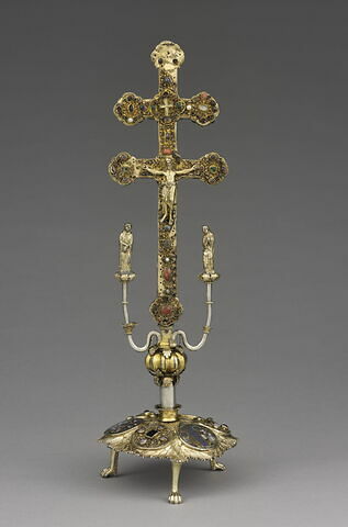 Croix-reliquaire de la Vraie Croix "de l'abbé Hugues" provenant de Saint-Vincent de Laon