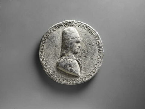 Médaille :Giovanni II Bentivoglio (1443 - 1508) / Bentivoglio en armure à cheval, image 1/2