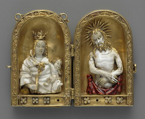 Diptyque : Vierge à l'Enfant couronnée ; Christ de douleur