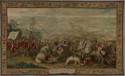 La bataille de Cassel, de la tenture des Conquêtes de Louis XIV, aux armes et chiffre du comte de Toulouse, image 1/3
