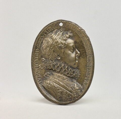 Médaille ovale : Louis XIII enfant et Marie de Médicis en Minerve, image 1/2