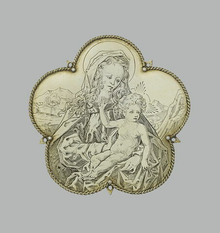 Médaillon polylobé : La Vierge et l'Enfant, image 1/2