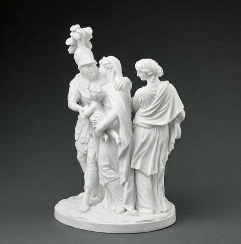 Groupe en biscuit de porcelaine : Les adieux d'Hector et d'Andromaque, image 2/9