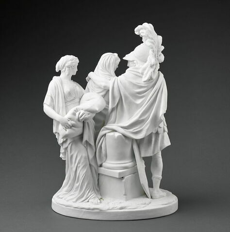 Groupe en biscuit de porcelaine : Les adieux d'Hector et d'Andromaque, image 6/9