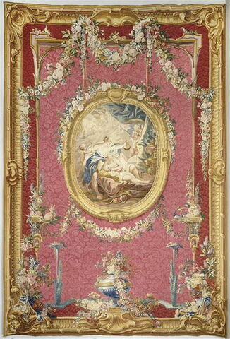 L'Amour et Psyché, d'une Tenture à alentours d'après Boucher dite "Les Amours des Dieux" tissée pour la chambre rose de la duchesse de Bourbon à l'hôtel de Lassay