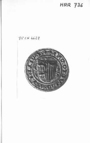 Matrice de sceau ronde avec un tirage en cire rouge :  Guillaume de Calveto, clerc, image 3/3