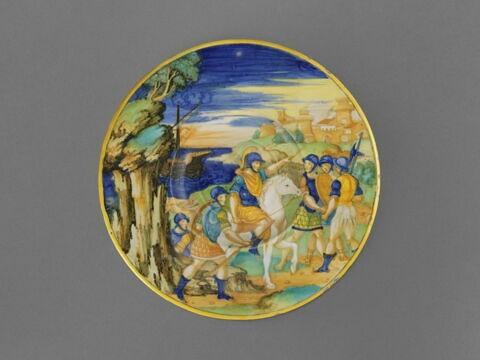 Assiette : Iris, sous la forme d'une clarté dans le ciel