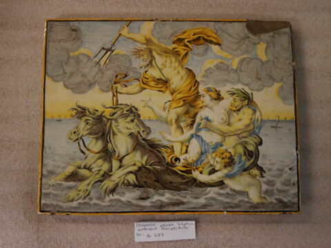 Plaque rectangulaire : Neptune enlevant Amphitrite sur son char ou L’Eau