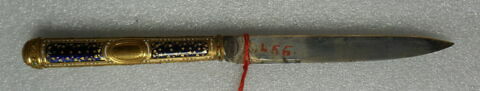 Couteau à lame d'acier, manche en or émaillé, image 8/8