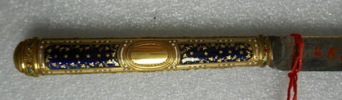 Couteau à lame d'acier, manche en or émaillé, image 5/8