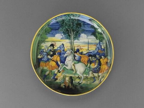 Assiette : le Dévouement de Marcius Curtius