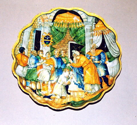 Coupe ronde godronnée : armoiries ; Samuel sacrant David, image 14/15