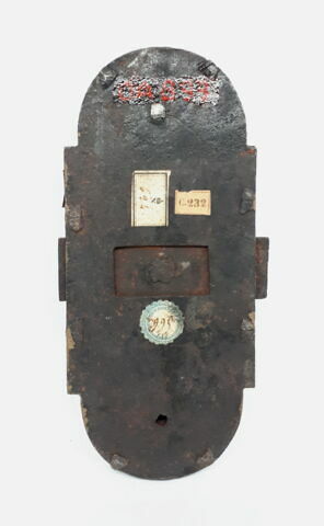 Plaque de verrou : armes de France avec les monogrammes de Diane de Poitiers et d'Henri II, image 3/4
