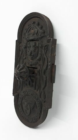 Plaque de verrou : armes de France avec les monogrammes de Diane de Poitiers et d'Henri II, image 4/4