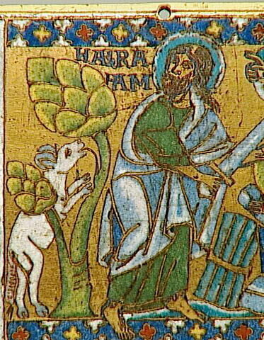 Plaque d'une croix (bras dextre) : saint Marc, le sacrifice d'Isaac par Abraham, image 5/5