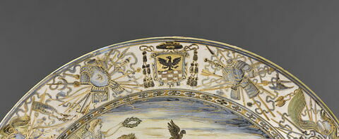 Plat rond : Triomphe de Scipion et armoiries de Carlo Vincenzo Ottoni de Matelica, évêque de Cesena (?), image 2/6