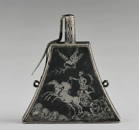 Poire à poudre aux armes d'un chevalier, image 2/3