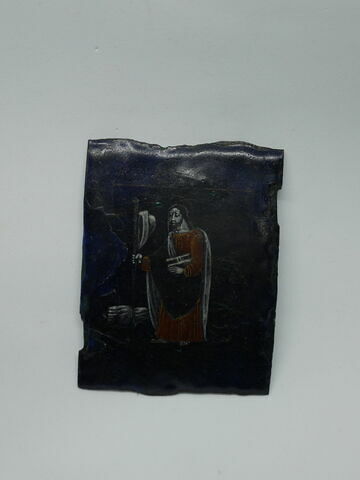 Plaque rectangulaire en émail peint polychrome : Saint Jacques, image 2/5