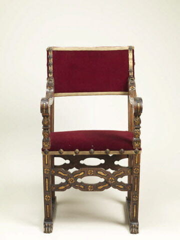 Fauteuil partiellement doré, image 3/8