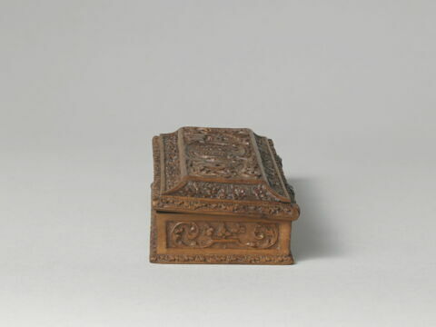 Boîte de toilette rectangulaire armoriée en bois sculpté, image 9/11