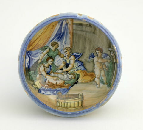 Coupe d'accouchée : scène d'accouchement, image 2/4