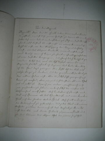 Cahier d'étude du duc de Reichstadt d'un ensemble de neuf