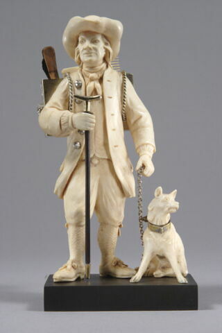 Statuette de colporteur : barbier ambulant avec son chien, image 3/8
