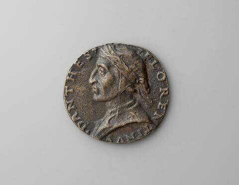 Médaille : Dante Alighieri / Dante devant la montagne du Purgatoire, image 1/2