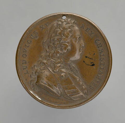 Médaille : Louis XV jeune / figure féminine, image 1/2